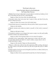 The Road to Recovery Eight Principles Based on the Beatitudes By ...