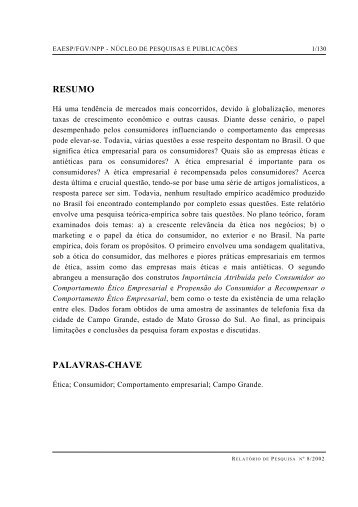 RESUMO PALAVRAS-CHAVE - GVpesquisa