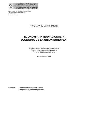 economia internacional y economia de la union europea