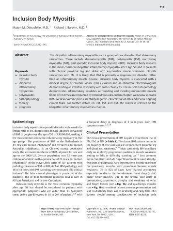 Inclusion Body Myositis - The Myositis Association