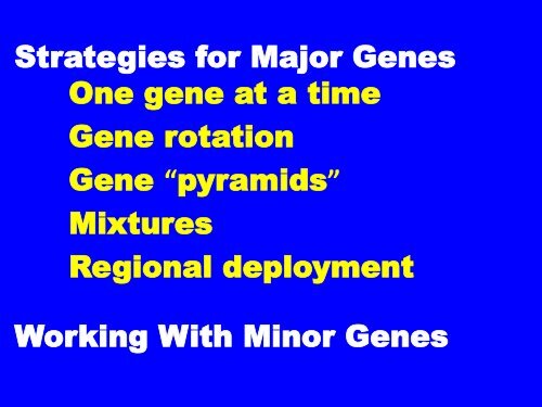 Strategies for Major Genes One gene at a time Gene rotation Gene ...