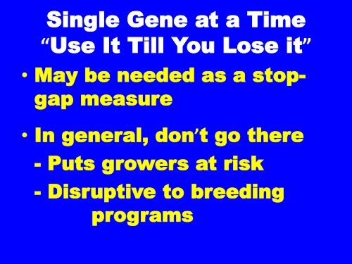 Strategies for Major Genes One gene at a time Gene rotation Gene ...