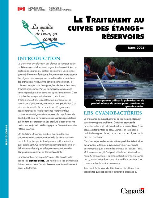 Le traitement au cuivre des Ã©tangs-rÃ©servoirs (PDF externe, 427 Ko)