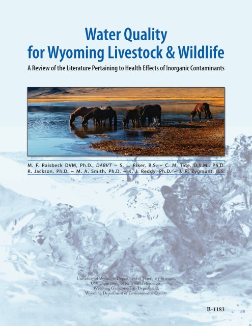 Download Water Quality For Wyoming Livestock Wildlife Coming Soon