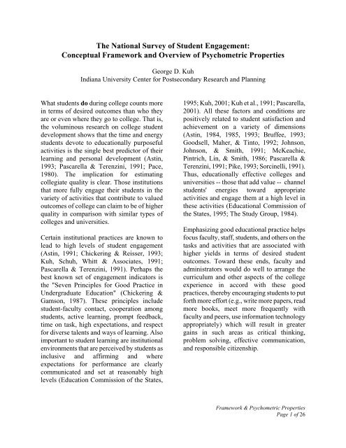 Conceptual Framework and Overview of Psychometric Properties