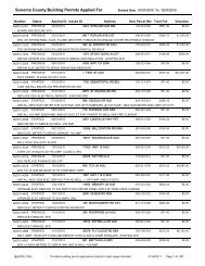 Sonoma County Building Permits Report 2010