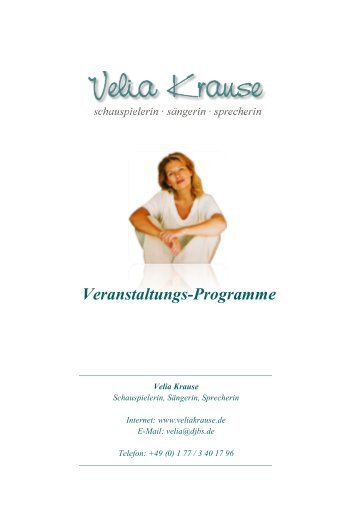 Veranstaltungs-Programme - Krause, Velia