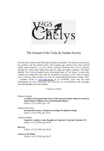 13 Titles - The Viola da Gamba Society