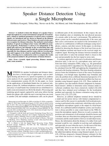 Speaker Distance Detection Using a Single Microphone - Wire ...