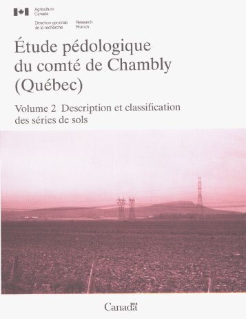 Étude pédologique du comté de Chambly (Québec)
