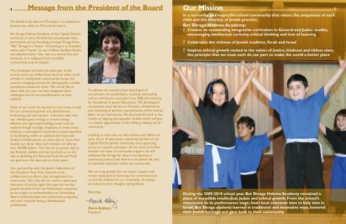 2009-2010 HACD Annual Report - Bet Shraga Hebrew Academy of ...