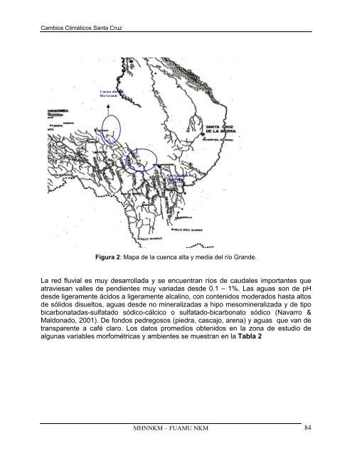 Estudio de Cambios Climaticos, Diagnostico del Ecosistema y ...