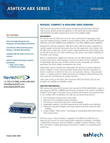 Ashtech ABX100 Data Sheet - NavtechGPS