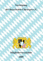 Vereinigung der Bayerischen Chirurgen e.V. Mitgliederverzeichnis ...