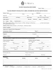 Patient Registration Form - St. Mary's Medical Center