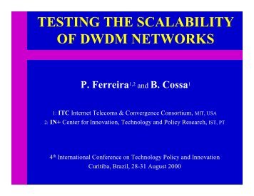 TESTING THE SCALABILITY OF DWDM NETWORKS - In+