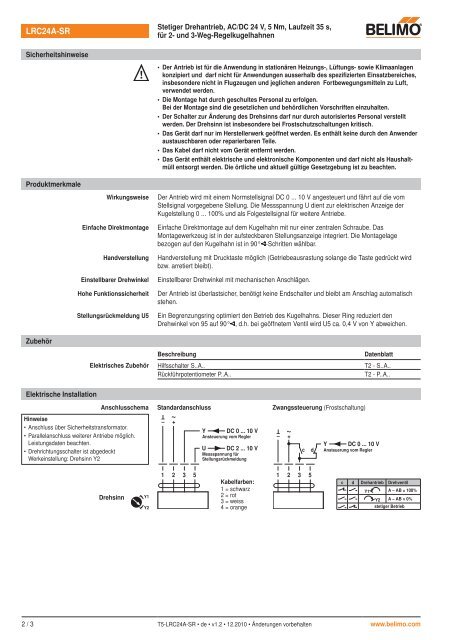 Technisches Datenblatt LRC24A-SR - Belimo