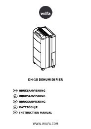 DH-18 DEHUMIDIFIER WWW.WILFA.COM