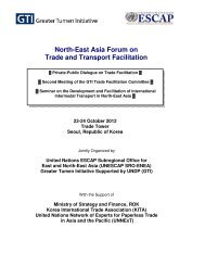 GTI-ESCAP Trade Facilitation Forum - Subregional Office for East ...