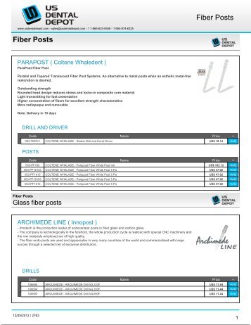 Fiber Posts Fiber Posts - Us Dental Depot