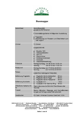 Busmappe - Startseite - Waldhotel Wandlitz