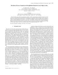 The Role of Excess Vacancies on Precipitation Kinetics in an Al-Mg ...