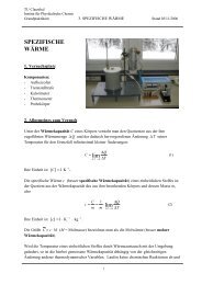 Spezifische WÃ¤rme - Institut fÃ¼r Physikalische Chemie - TU Clausthal