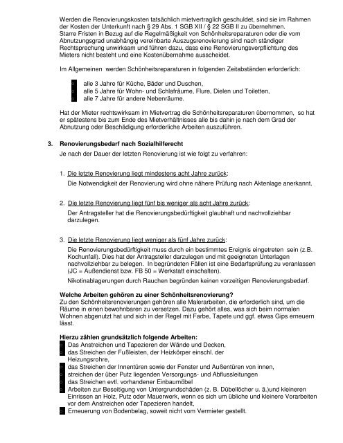 SGB II R 22 Kosten der Unterkunft, Wohnungsbeschaffungs-, Heiz ...