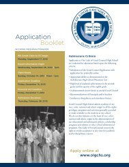 Application Booklet - Our Lady of Good Counsel High School