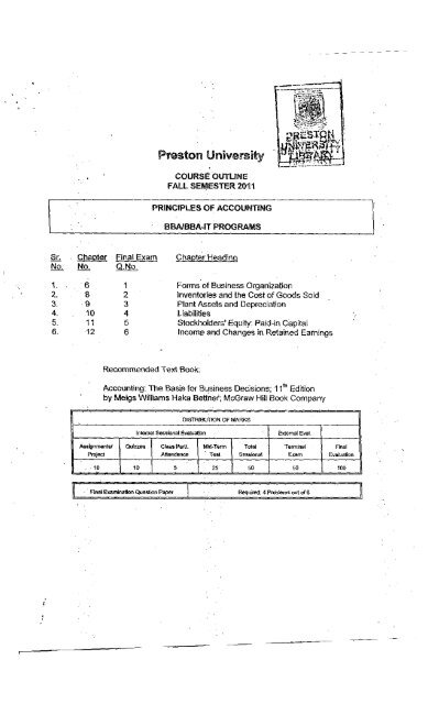 Principles Of Accounting Preston University
