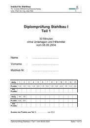 DiplomprÃ¼fung Stahlbau I Teil 1 - Institut fÃ¼r Stahlbau