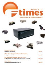 Ausgabe 01/11 DAS MAGAZIN DER FTI GROUP