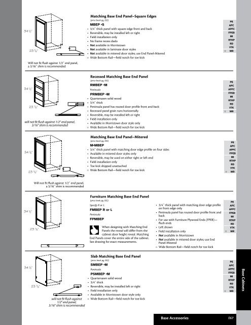 Kraftmaid 024 Base Accessories - Roberts Company, Inc.