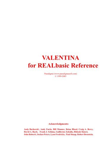 Class Description - Valentina