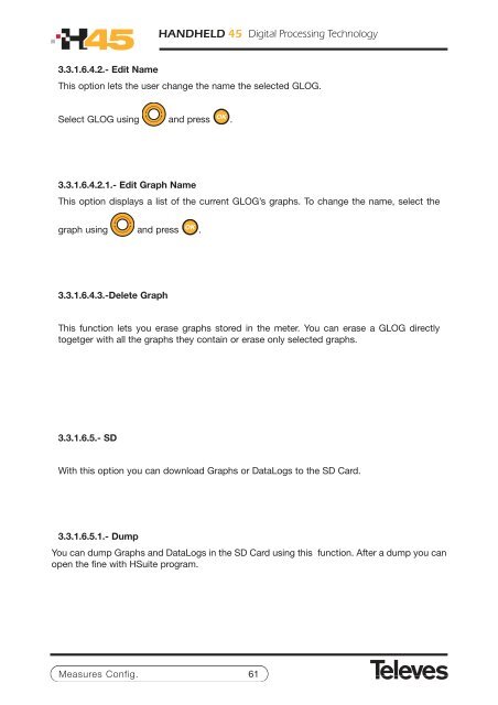 User manual - Televes -> H45 : Advanced HDTV System Analyzers