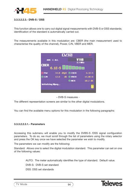 User manual - Televes -> H45 : Advanced HDTV System Analyzers