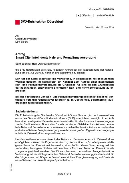 Antrag Smart City: Intelligente Nah- und ... - SPD Düsseldorf