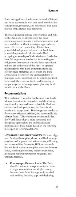 An Evaluation of the World Bank's Trust Fund Portfolio