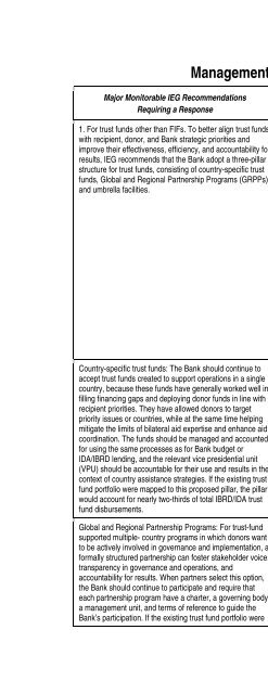 An Evaluation of the World Bank's Trust Fund Portfolio