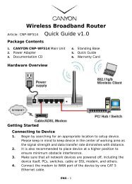 Wireless Broadband Router Quick Guide v1.0 - Canyon