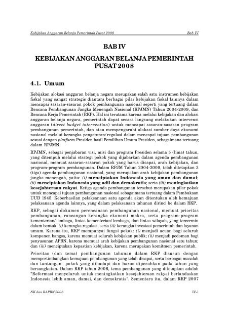 Nota Keuangan dan RAPBN 2008 - Direktorat Jenderal Anggaran ...