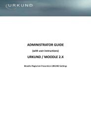 ADMINISTRATOR GUIDE URKUND / MOODLE 2.X