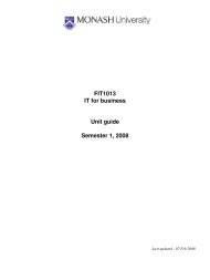 FIT1013 IT for business Unit guide Semester 1, 2008 - Faculty of ...