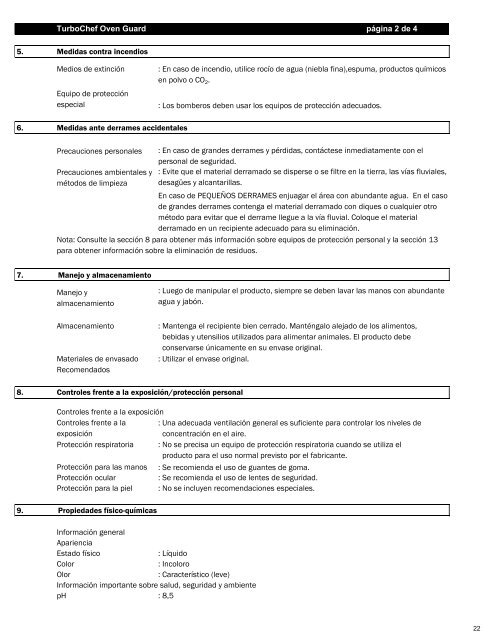 Material Safety Data Sheets - Turbochef