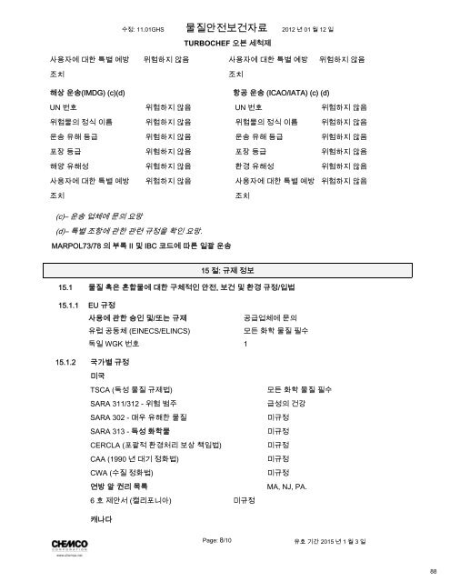 Material Safety Data Sheets - Turbochef