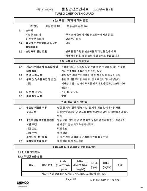 Material Safety Data Sheets - Turbochef