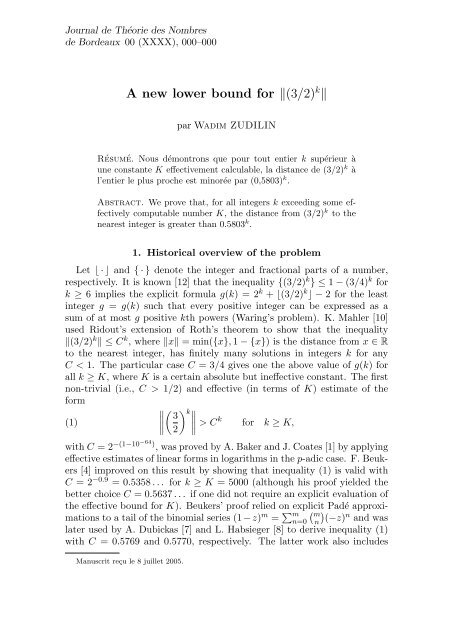 A new lower bound for (3/2)k - Wadim Zudilin