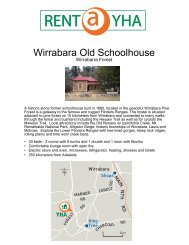 Wirrabara Map, Floor Plan and Forest Information - YHA Australia