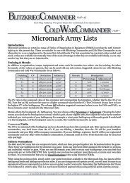 Micromark Army Lists - Blitzkrieg Commander