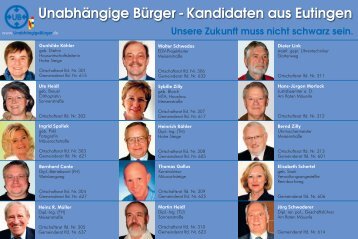 Bürger! macht Politik! Für Sie. Für  uns. Für Eutingen. Für Pforzheim ...